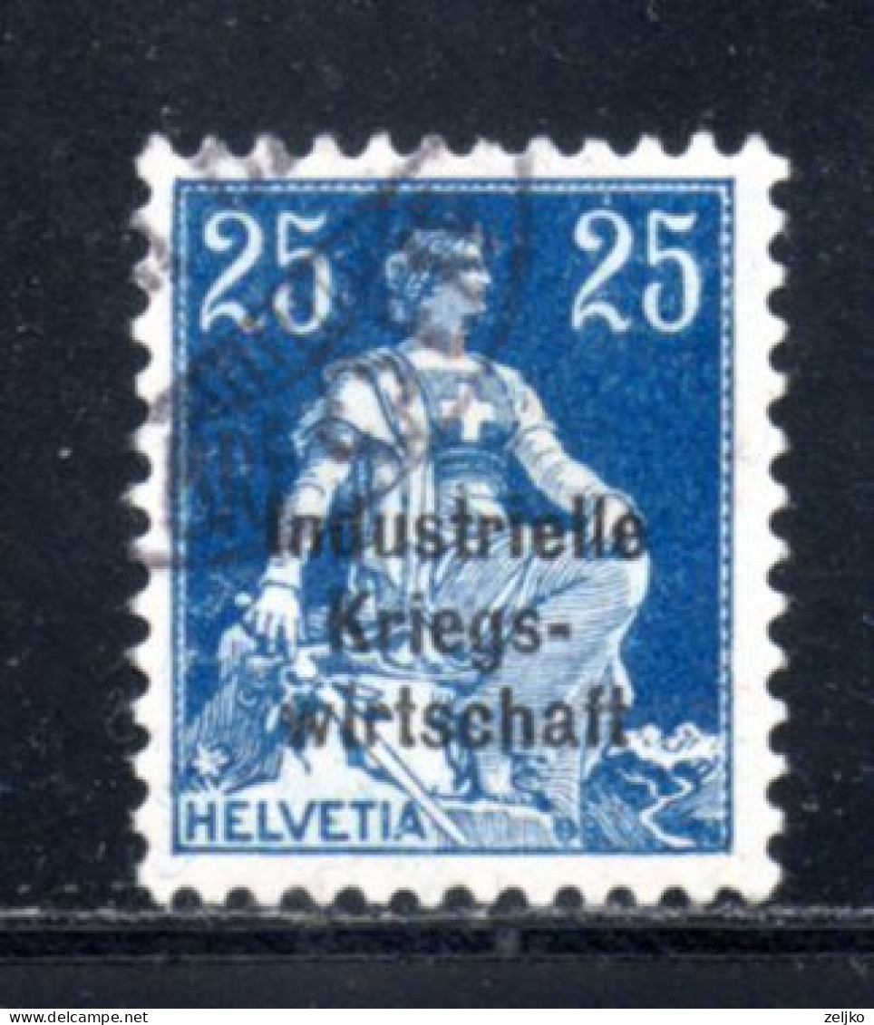 Switzerland, Used, Industrielle Kriegs - Wirtschaft 1918, Michel 7 II - Servizio