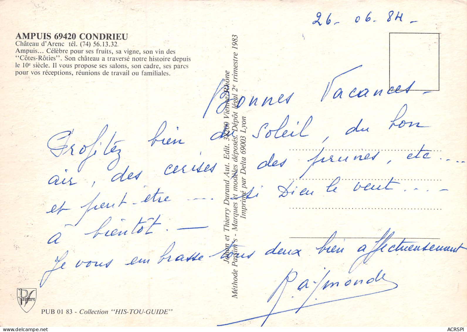 Ampuis CONDRIEU  10 (scan Recto Verso)ME2678TER - Condrieu