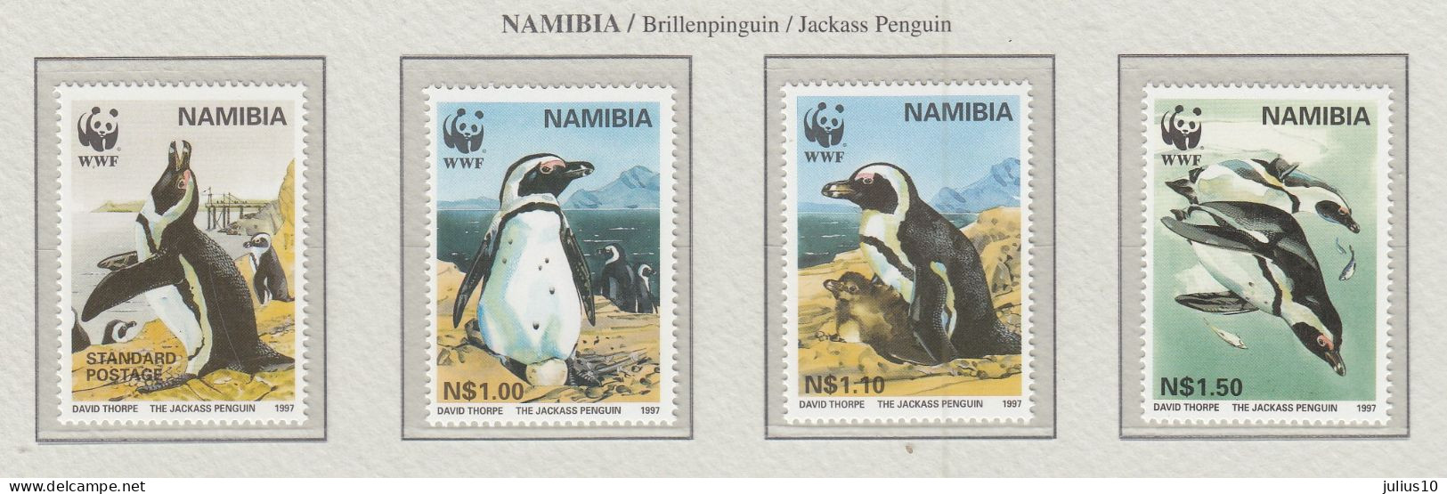 NAMIBIA 1997 WWF Fauna Birds Penguins Mi 837-840 MNH(**) Fauna 565 - Pinguini