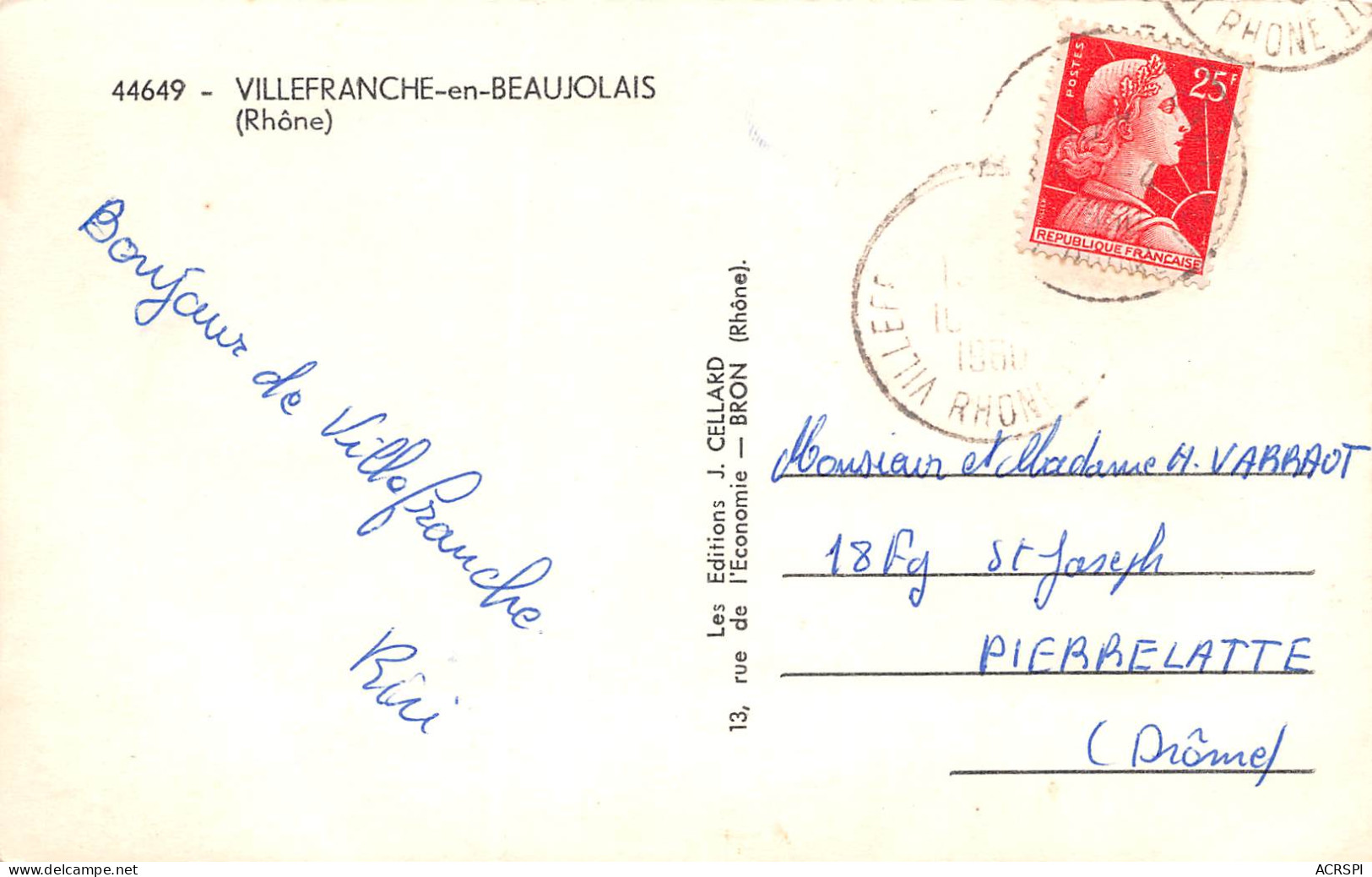 VILLEFRANCHE Sur SAONE En BEAUJOLAIS  Multivue  10 (scan Recto Verso)ME2678UND - Villefranche-sur-Saone