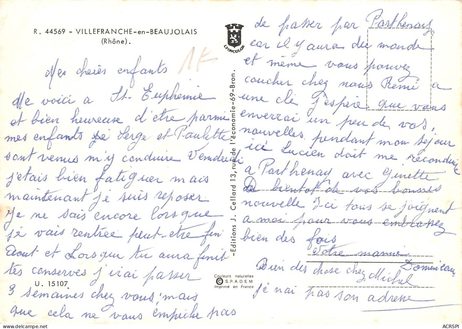 VILLEFRANCHE Sur SAONE En BEAUJOLAIS  Multivue  10 (scan Recto Verso)ME2678UND - Villefranche-sur-Saone
