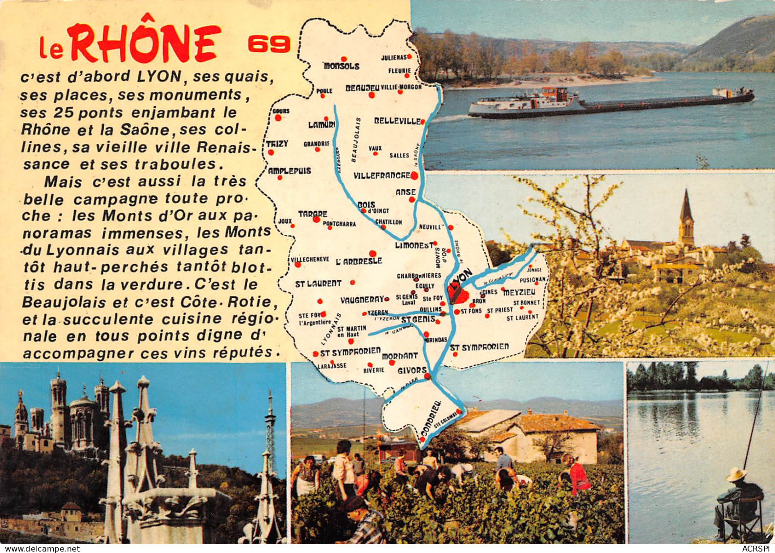 69 Rhone Carte Map Plan Du Département Lyon 35 (scan Recto Verso)ME2678UND - Villefranche-sur-Saone