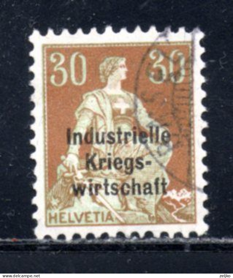 Switzerland, Used, Industrielle Kriegs - Wirtschaft 1918, Michel 8 II - Oficial