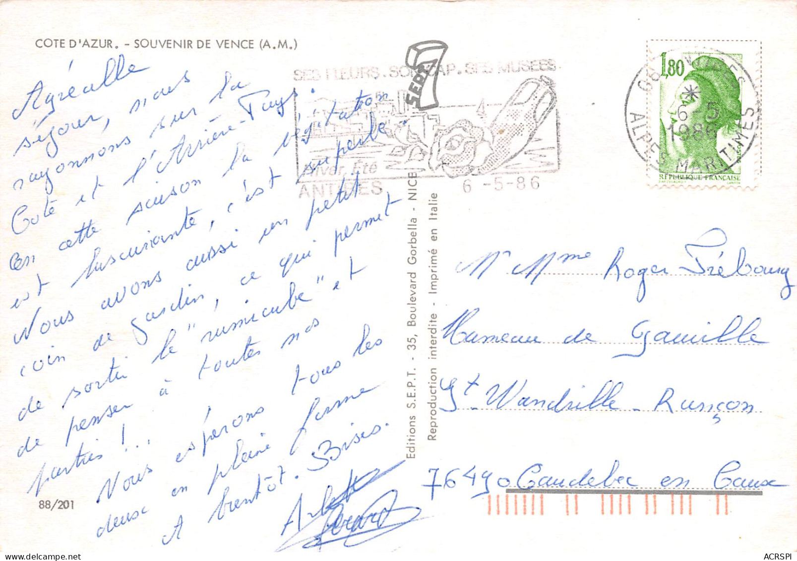 VENCE Souvenir  36 (scan Recto Verso)ME2678VIC - Beaulieu-sur-Mer