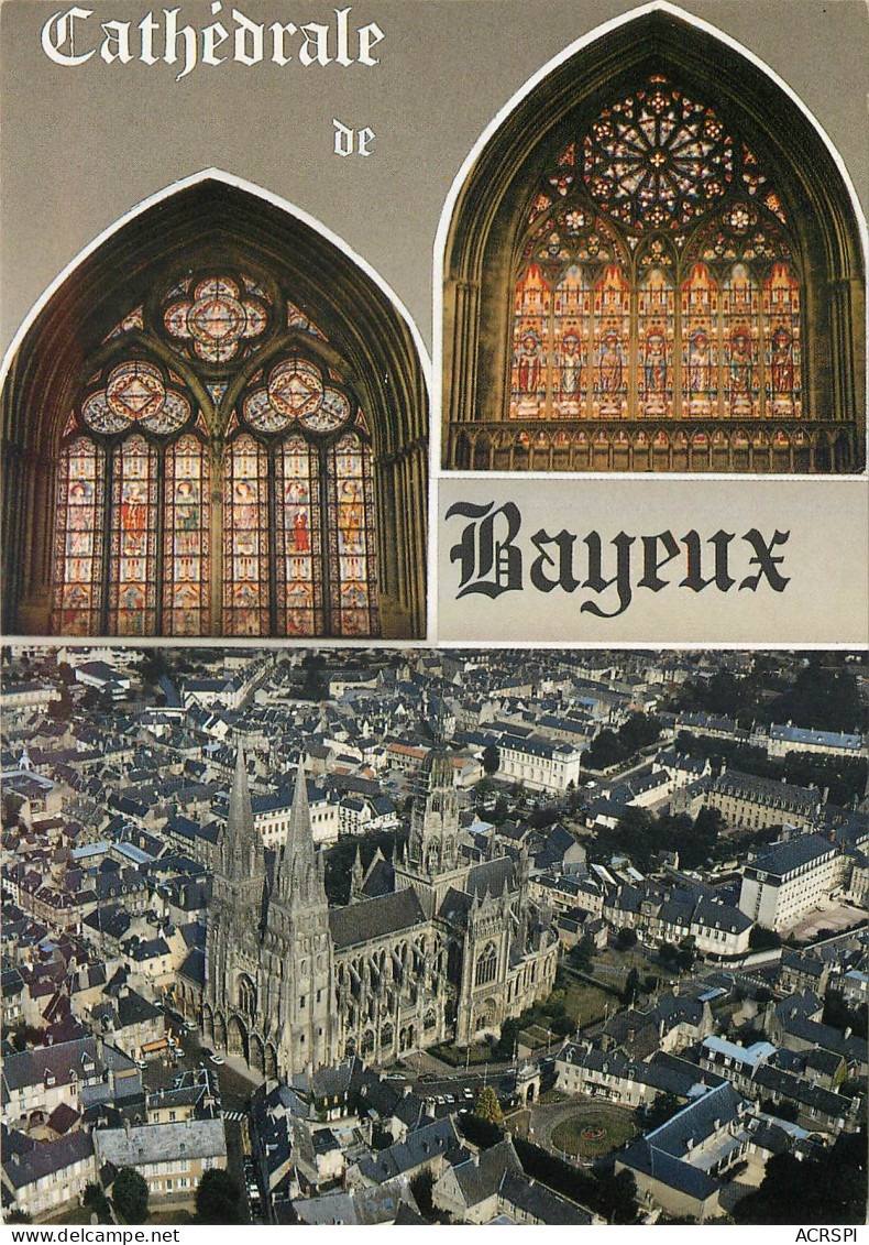 BAYEUX Vue Aerienne De La Cathedrale Les Magnifiques Vitraux Du Transept 18(scan Recto Verso)ME2679 - Bayeux