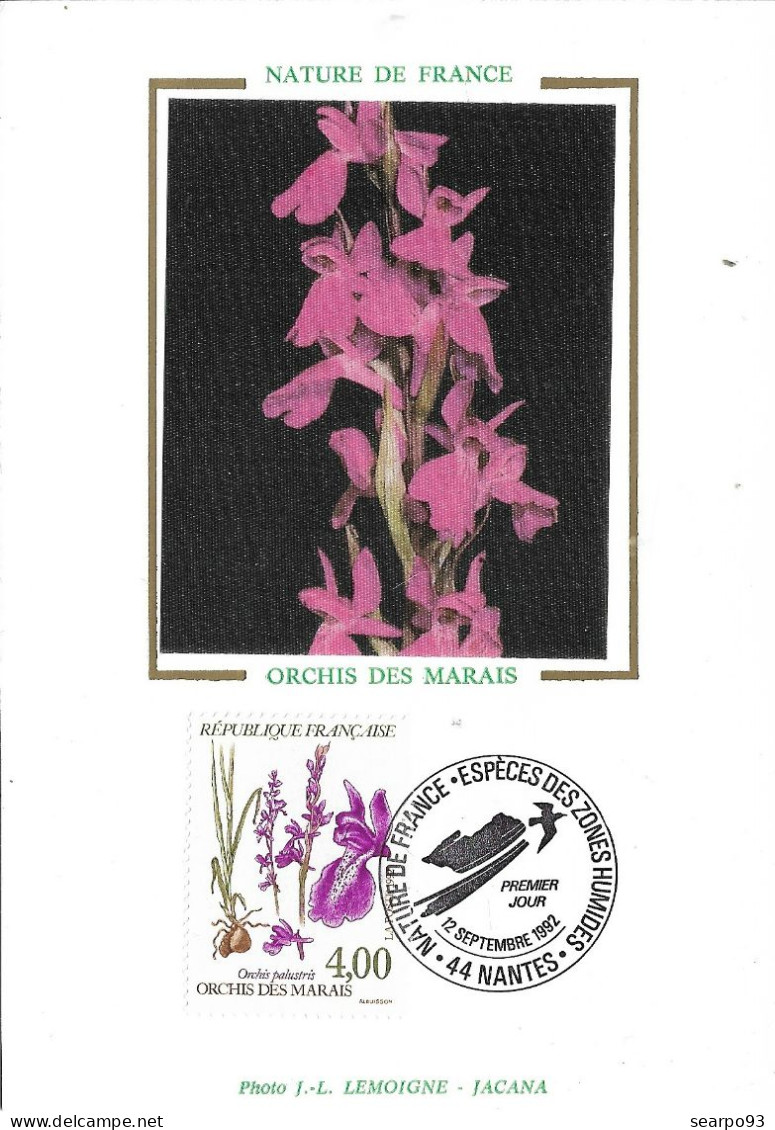 FRANCE. MAXICARD FIRST DAY. ORCHID. NANTES. 1992 - 1990-1999