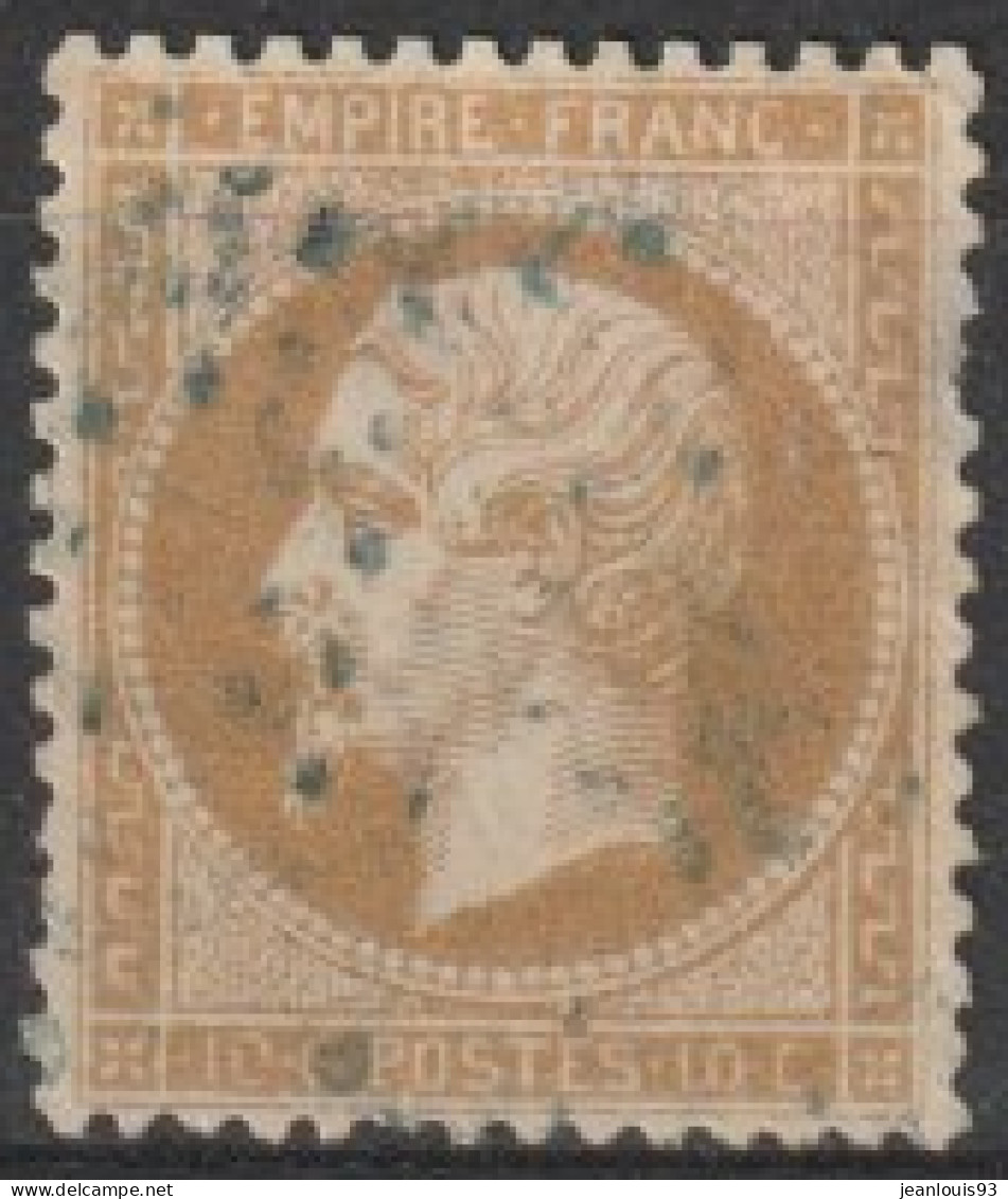 FRANCE - 21  NAPOLEON 10C BISTRE CACHET LOSANGE BLEU - 1862 Napoleon III