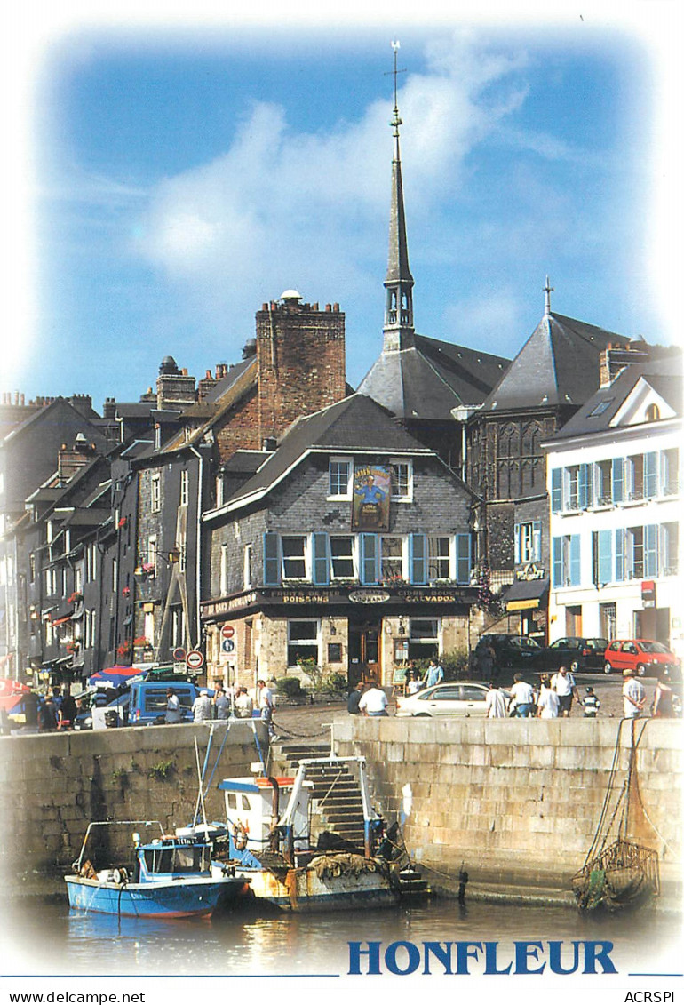 HONFLEUR Le Quai Des Passagers Au Dernier Plan L Eglise Sainte Catherine 26(scan Recto Verso)ME2682 - Honfleur