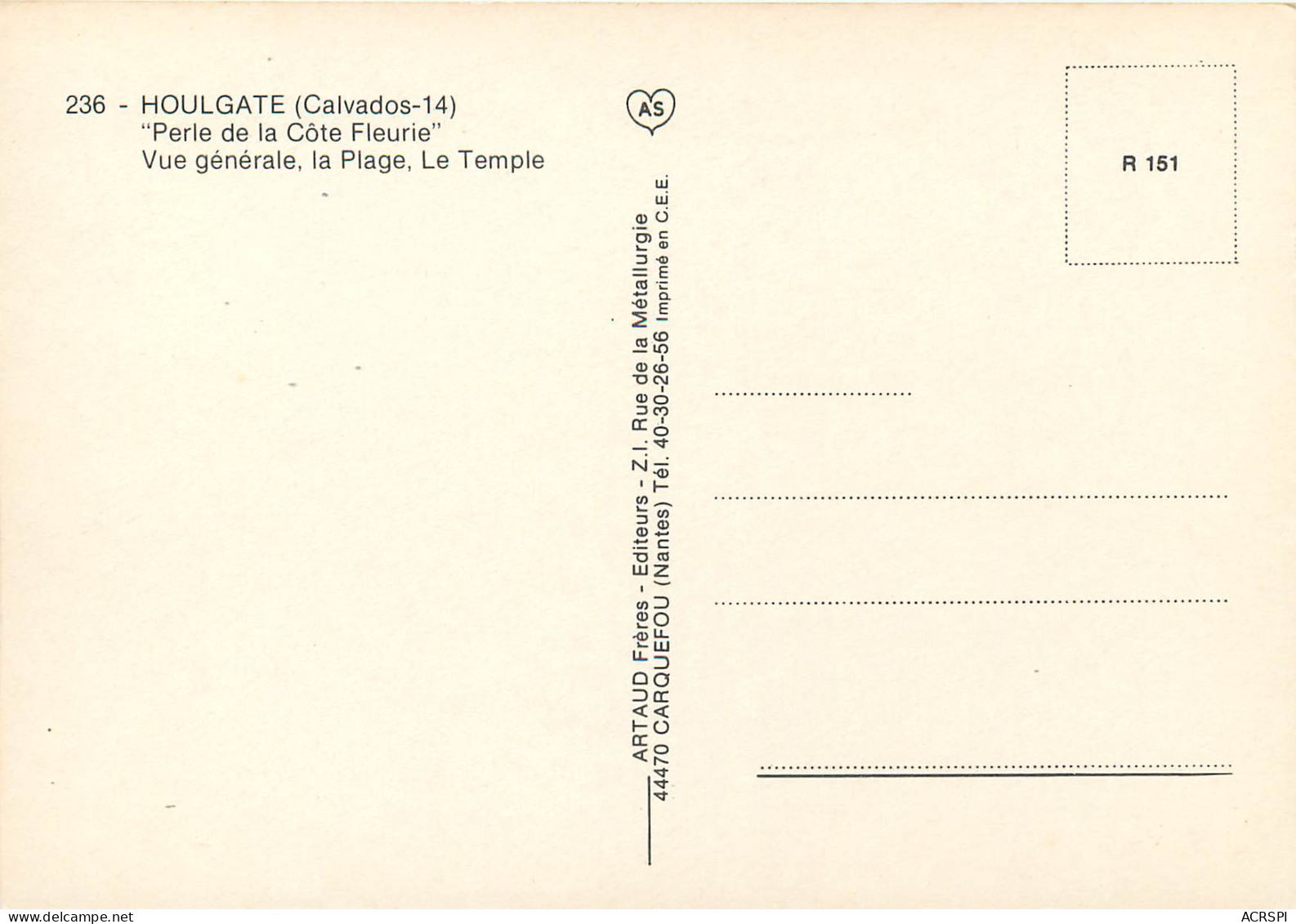 HOULGATE VUE GENERALE LA PLAGE LE TEMPLE  15(scan Recto Verso)ME2683 - Houlgate