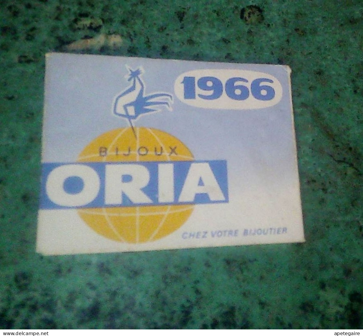Vieux Papier Calendrier De Poche Bijoux Oria Année 1966 - Tamaño Grande : 1961-70