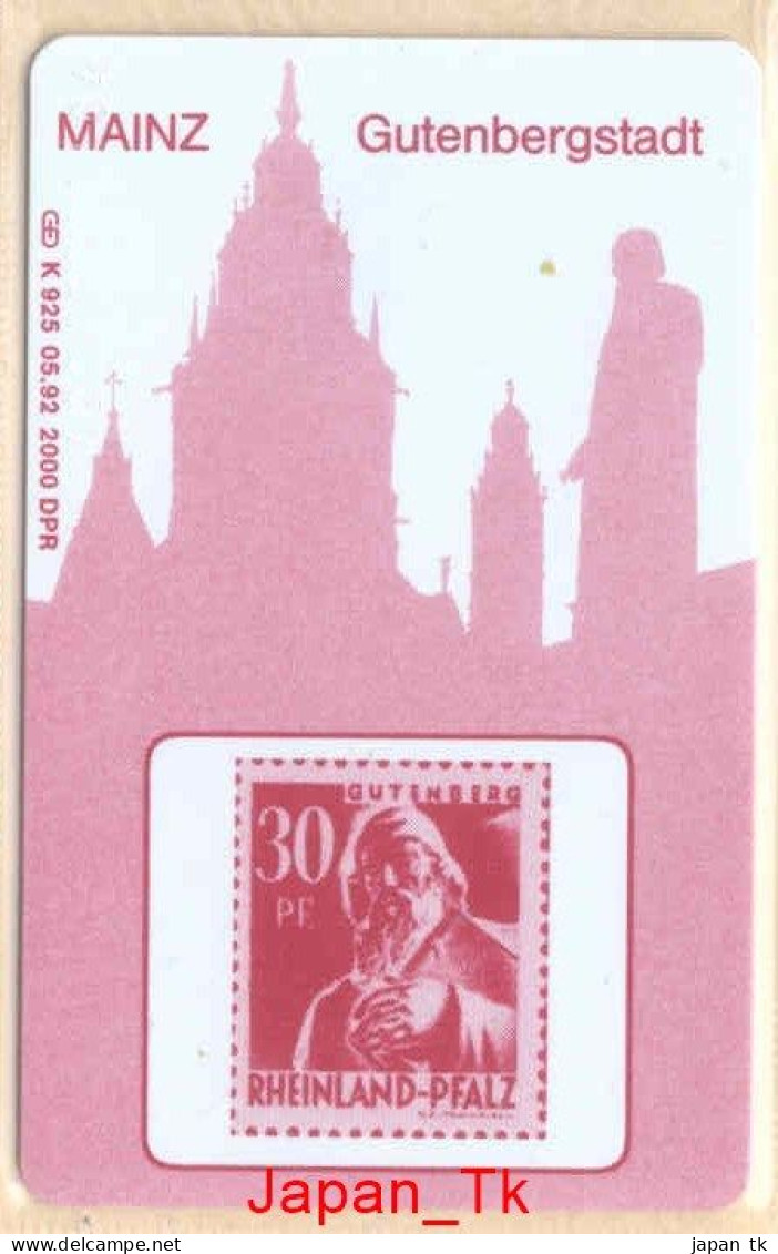 GERMANY K 925 92 Mainz Gutenbergstadt  - Aufl  2000 - Siehe Scan - K-Series : Serie Clientes