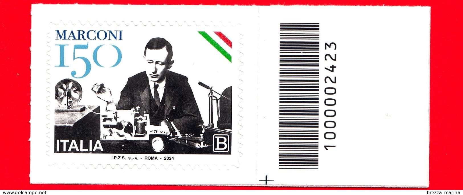 Nuovo - MNH - ITALIA - 2024 - 150 Anni Della Nascita Di Guglielmo Marconi - Telegrafo - B - Barre 2423 - Bar-code