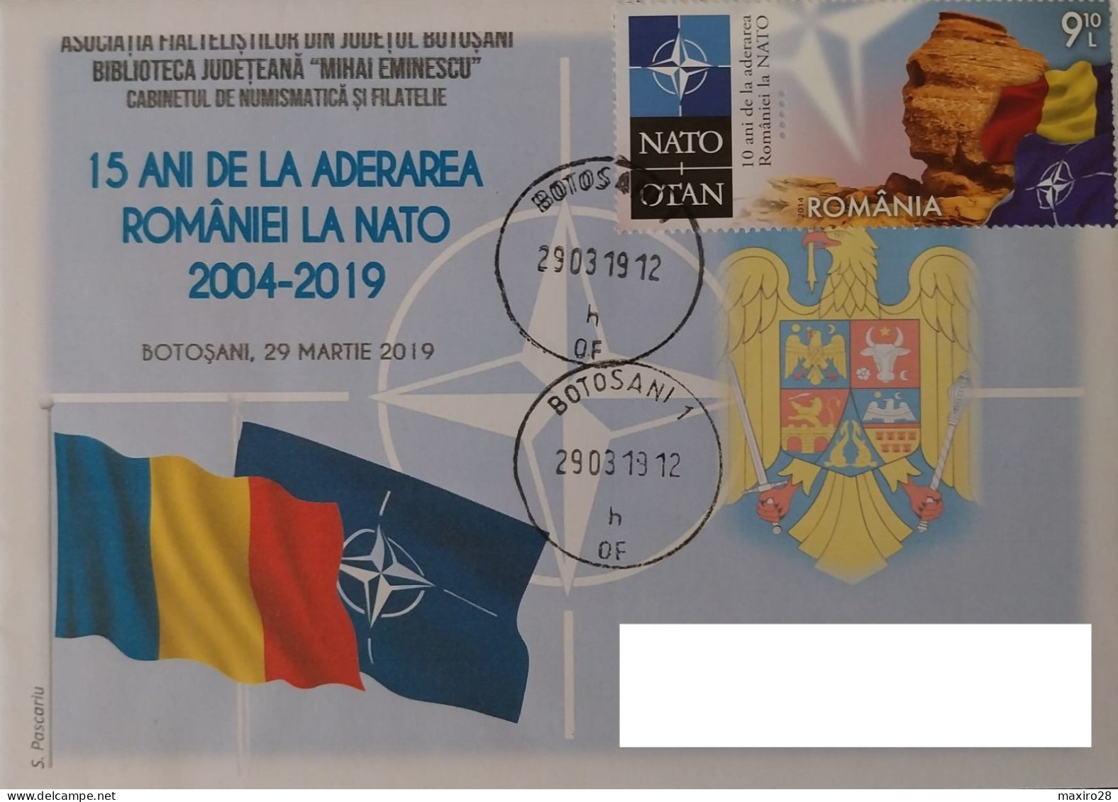 Romania In NATO - Cover Cancelation C6 - Romania 2019 (History, Army) - FDC