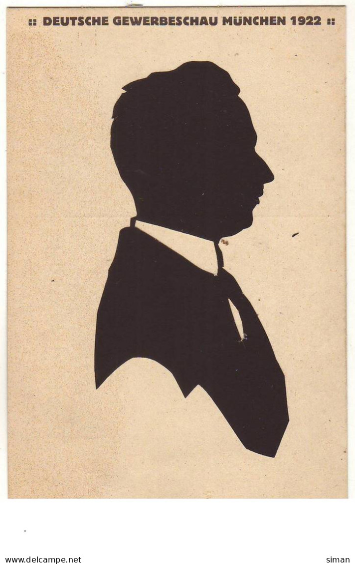 N°16205 - Silhouette D'un Homme - Gebh. Wagner - Deutsche Gewerbeschau Munchen 1922 - Silhouette - Scissor-type