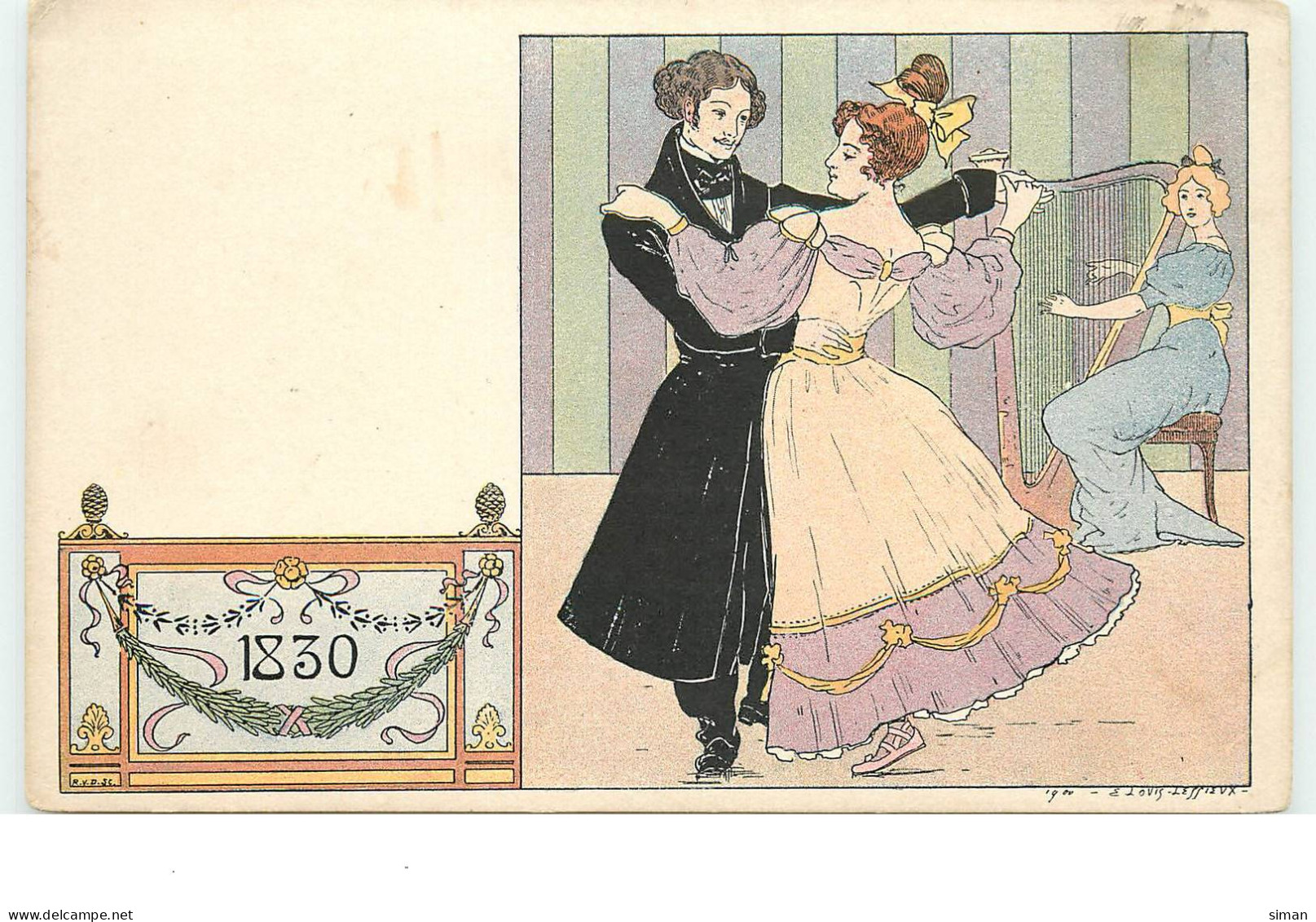 N°16213 - Lessieux - 1830 - Couple Dansant - Lessieux