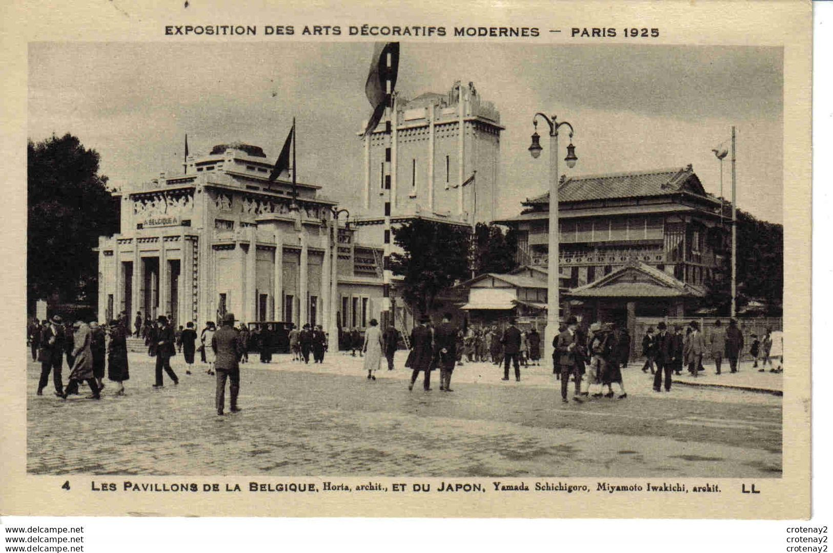 75 PARIS 1925  Exposition Des Arts Décoratifs Modernes N°4 Pavillons Belgique Et Japon VOIR DOS - Exposiciones