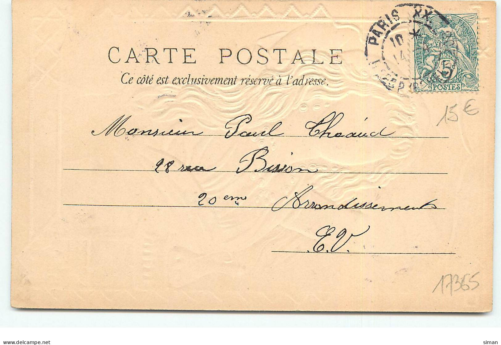 N°17365 - Carte Gaufrée - Art Nouveau - Jeune Femme Type Gitane - Mujeres