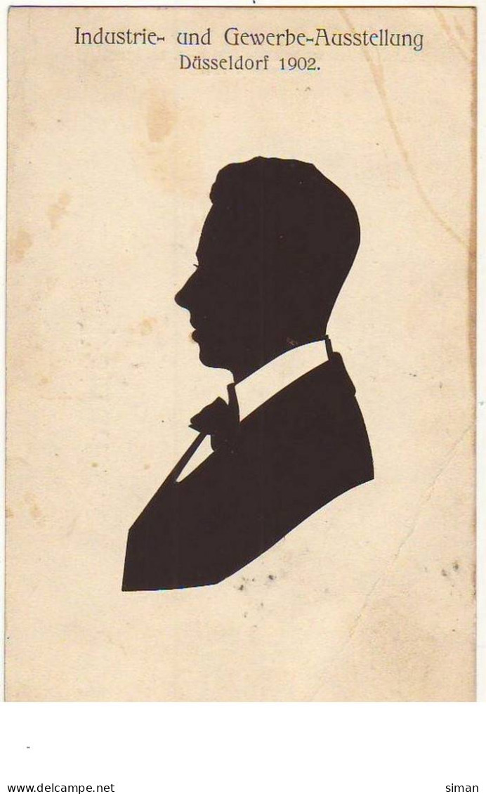 N°15015 - Silhouette - Viggo Nelson -  Industrie Und Gewerbe-Ausstellung Düsseldorf 1902 - Homme De Profil - Silhouetkaarten