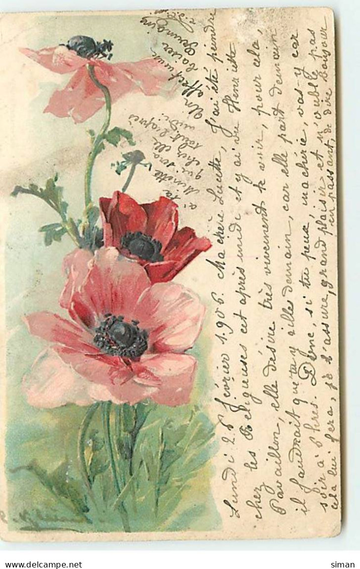 N°18369 - Carte Gaufrée - C. Klein - Coquelicots - Klein, Catharina