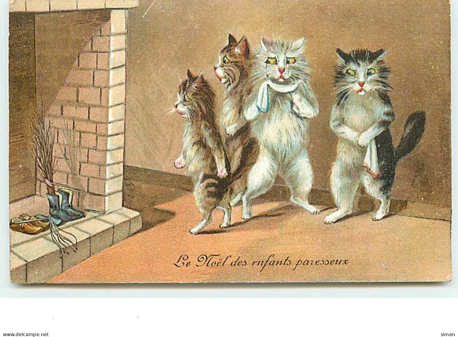 N°12831 - M. Boulanger - Le Noël Des Enfants Paresseux - Chats Près De Souliers - 1900-1949