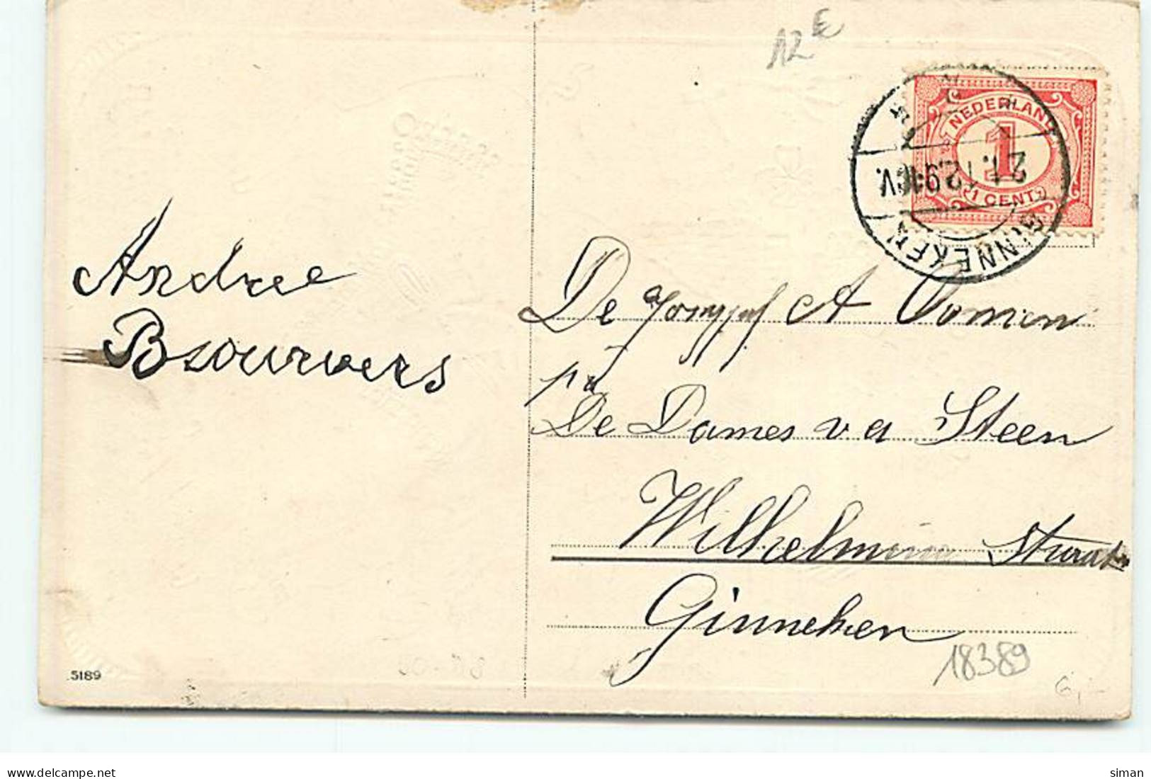 N°18389 - Gelukkig Nieuw Jaar - Fillette Portant Du Muguet, à Califourchon Sur Un Cochon - Anno Nuovo