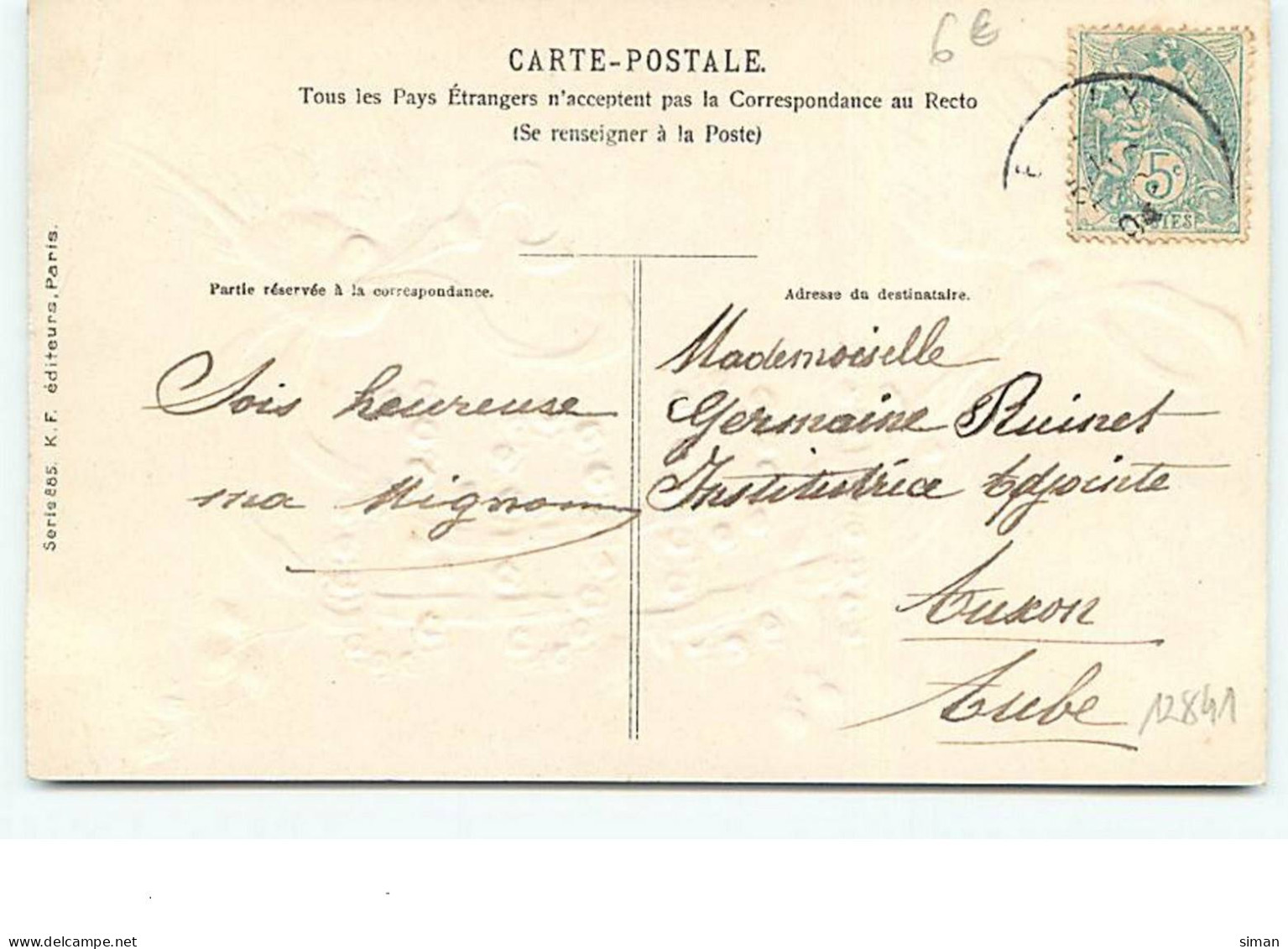 N°12841 - Carte Gaufrée - Bonne Année 1905 - Colombes - Anno Nuovo