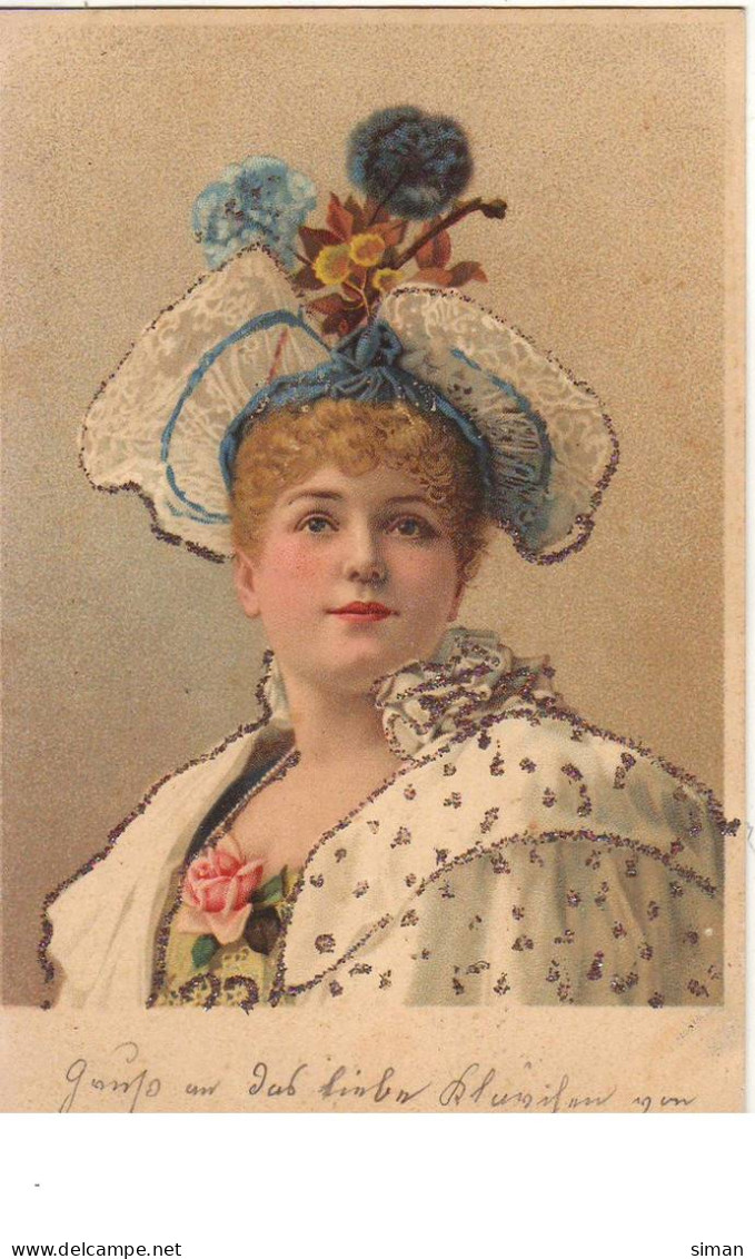 N°16250 - Femme Avec Un Chapeau, Et Un Manteau Avec Des Paillettes - Frauen