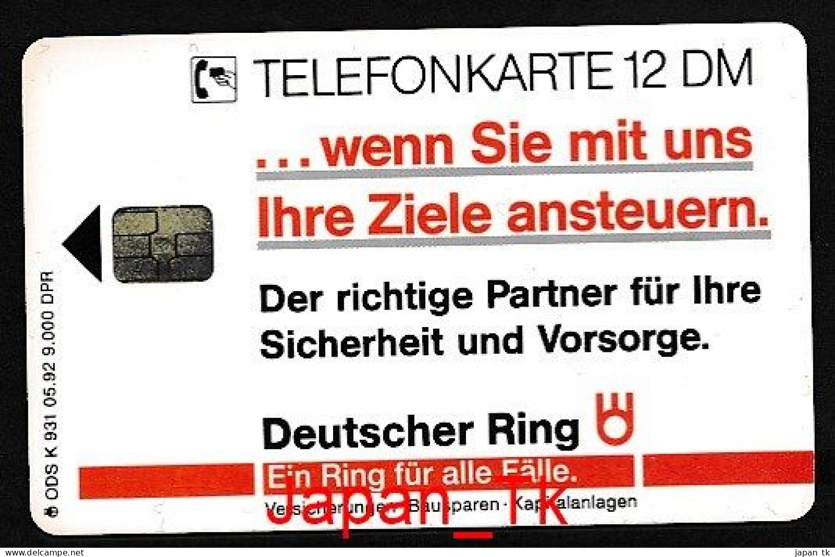 GERMANY K 931 92 Deutscher Ring - Aufl  9000 - Siehe Scan - K-Series: Kundenserie