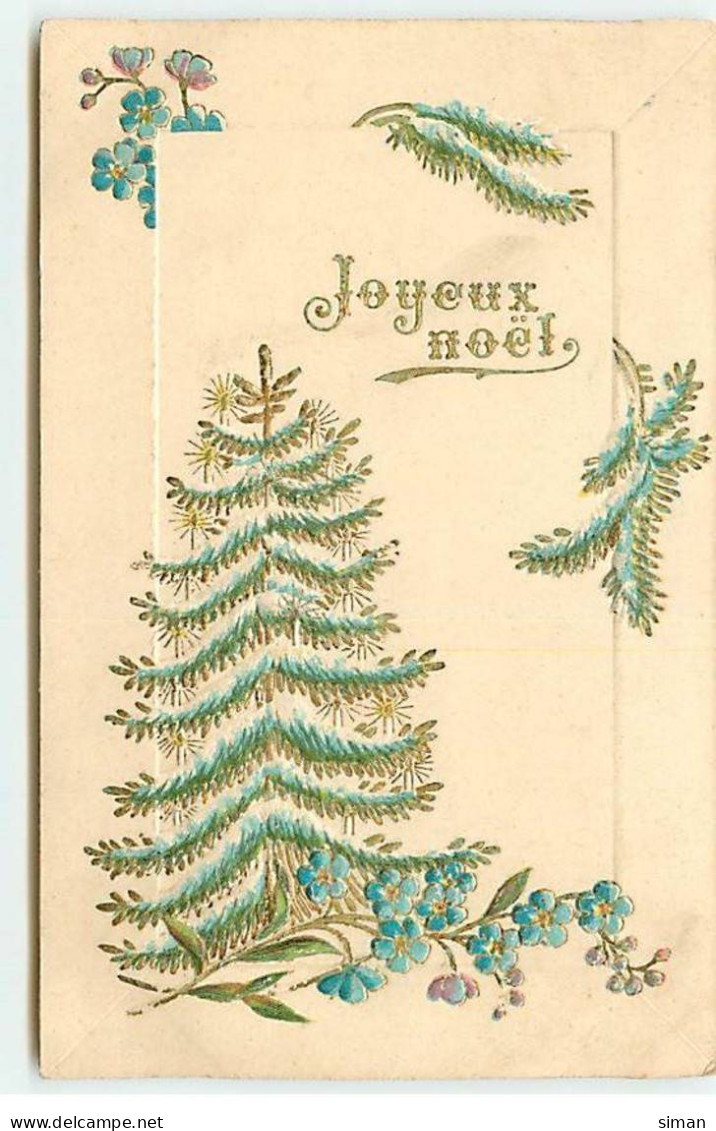 N°19474 - Carte Gaufrée - Joyeux Noël - Sapin - Other & Unclassified