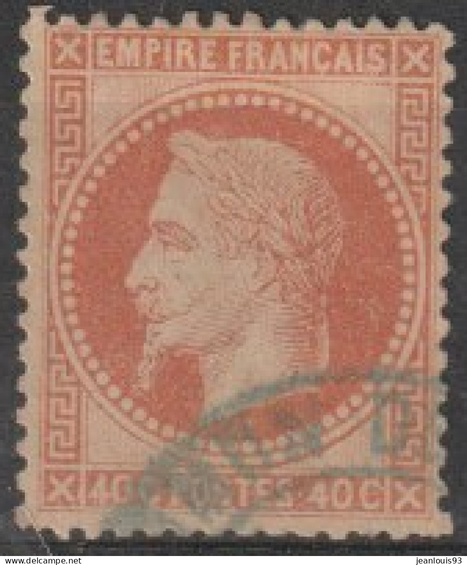 FRANCE - 31  NAPOLEON LAURE 40C ORANGE GRAND CACHET BLEU - 1863-1870 Napoléon III. Laure