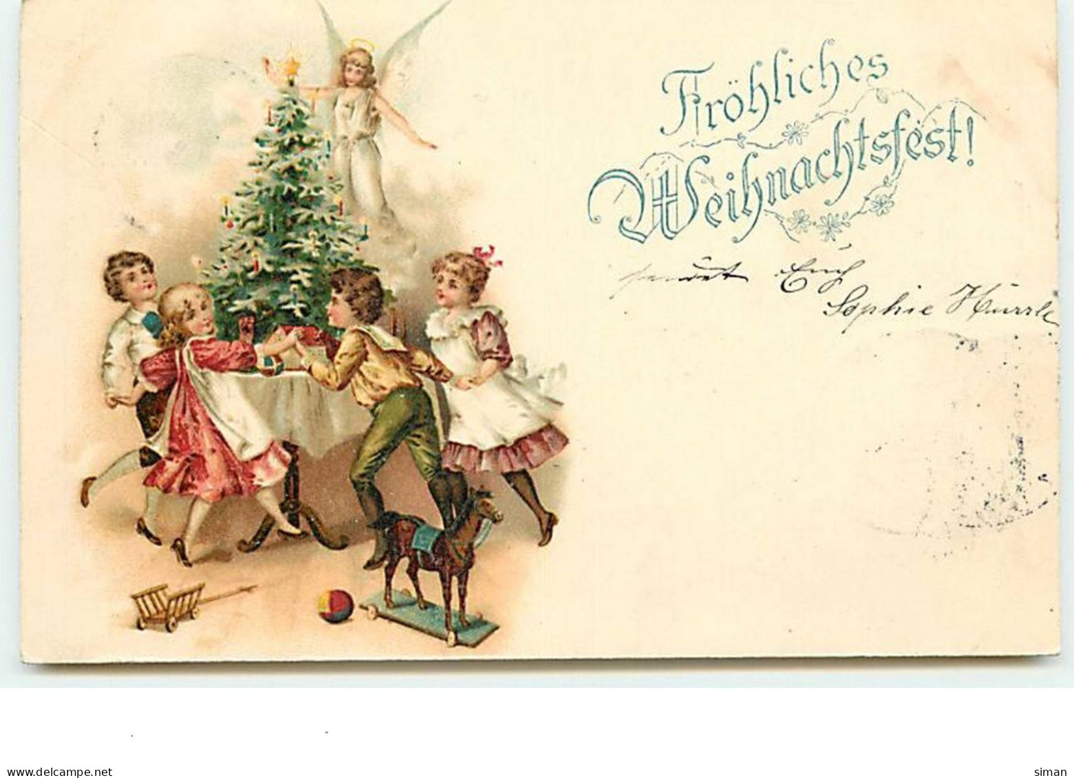 N°13880 - Fröhliche Weihnachtsfest - Enfants Faisant Une Ronde Autour D'un Sapin - Autres & Non Classés