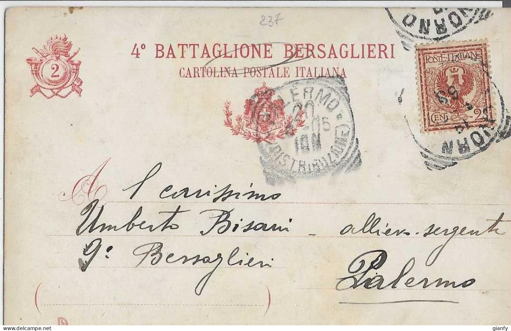 4° BATTAGLIONE BERSAGLIERI LXIX ANNIVERSARIO FONDAZIONE DEL CORPO 18 GIUGNO 1905 - Regimente
