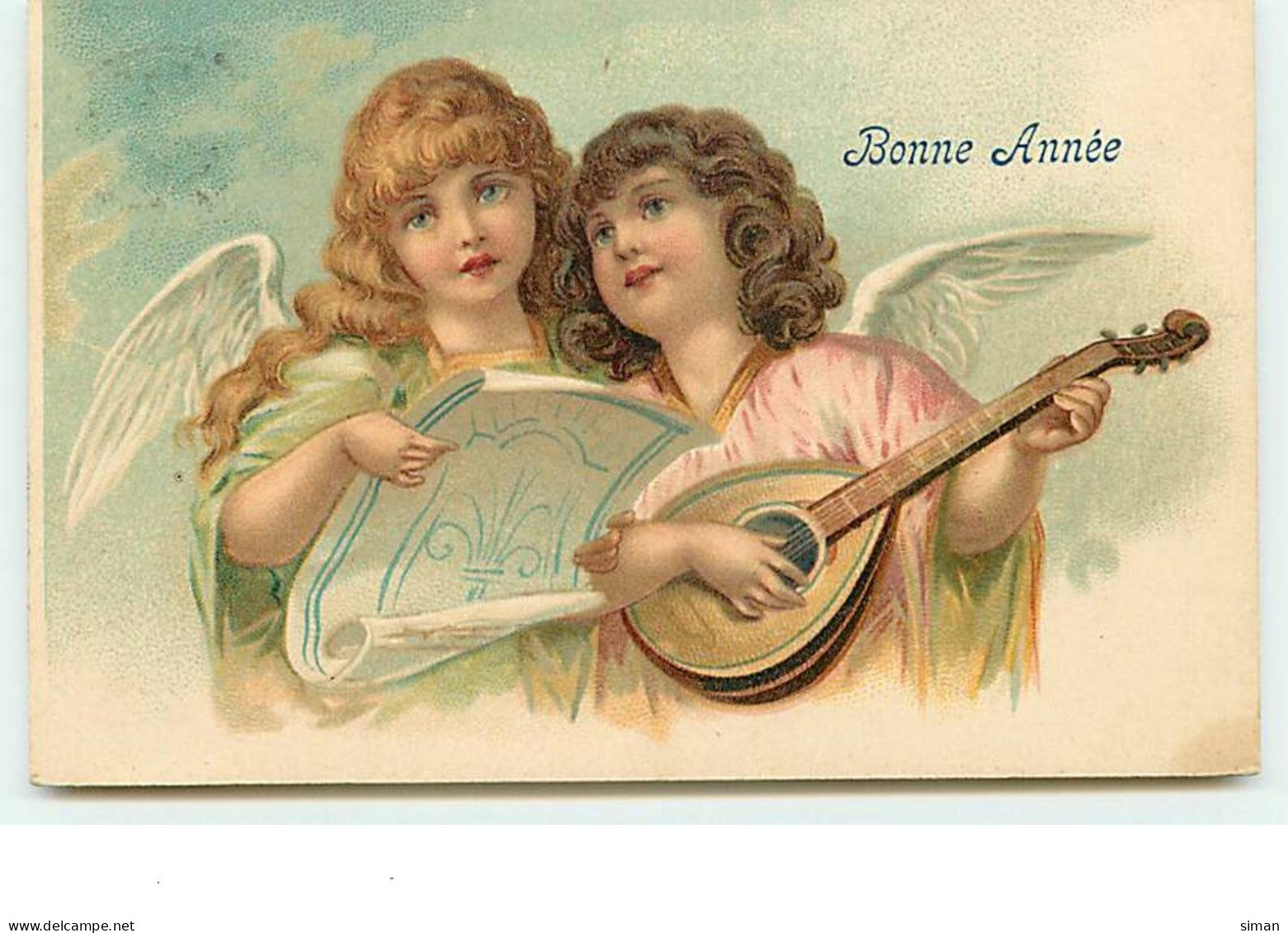 N°13887 - Bonne Année - Anges Chantant Et Jouant De La Musique - Anno Nuovo