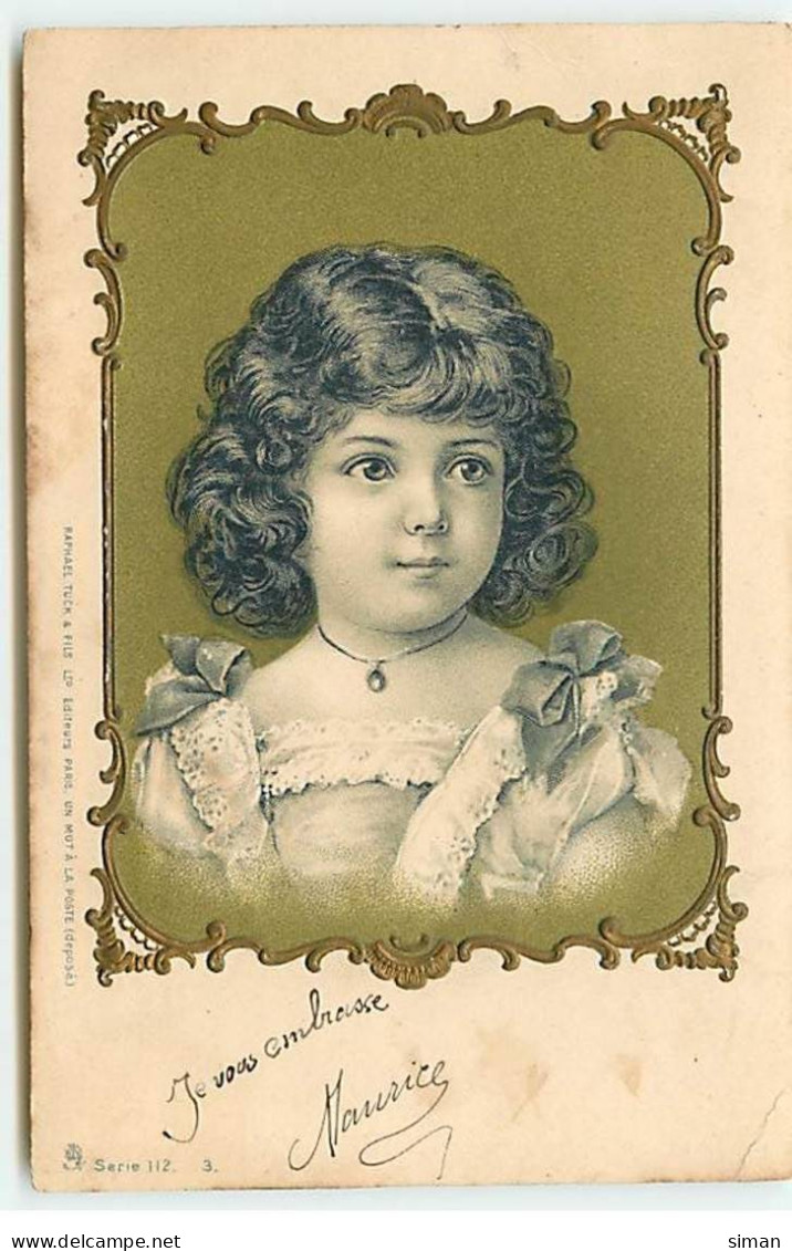 N°19488 - Carte Gaufrée - Portrait D'une Jeune Fille - J. Matern - Ganterie, Parfumerie, Bonneterie - Nancy - Sonstige & Ohne Zuordnung