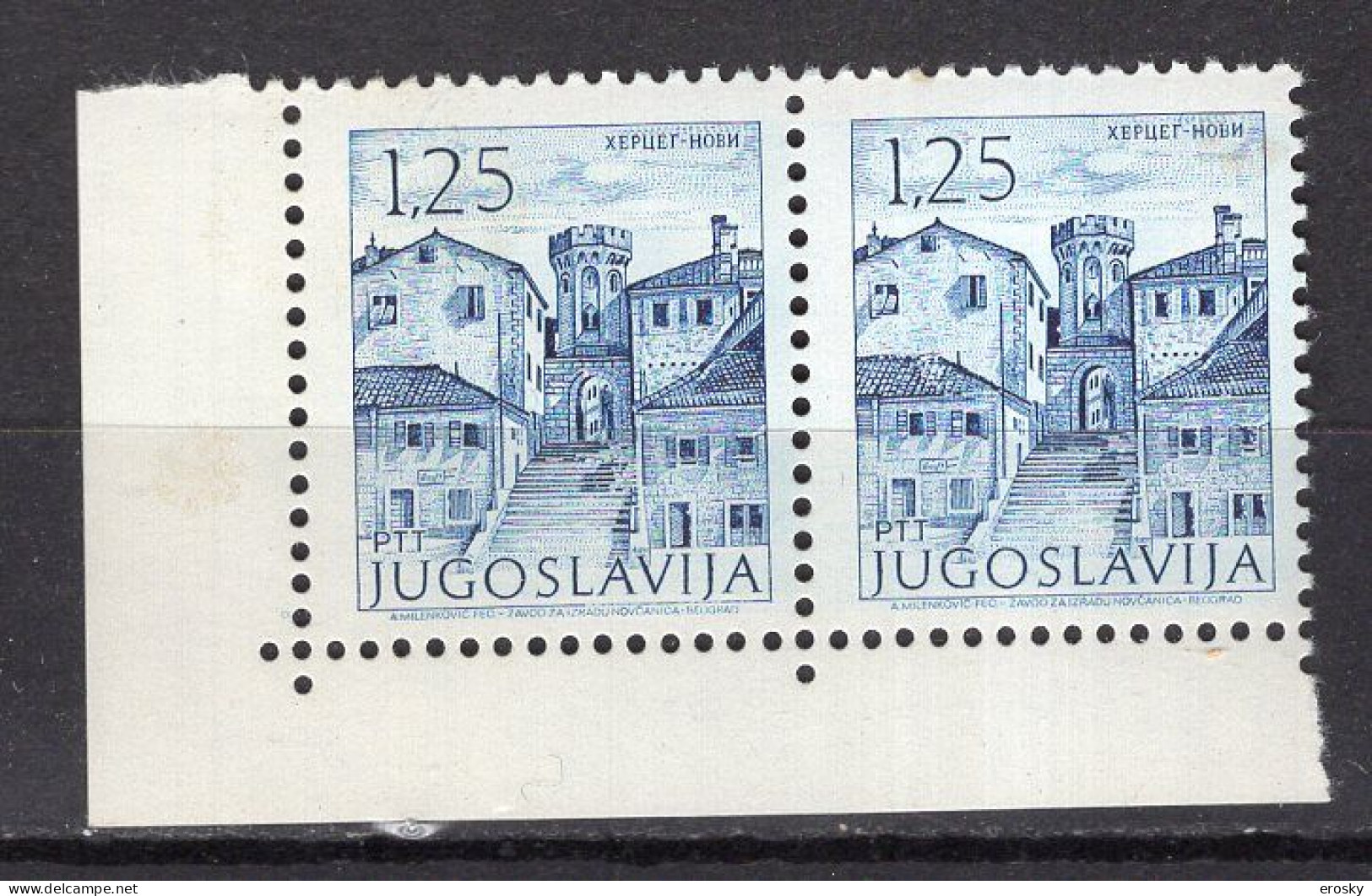 PGL - YUGOSLAVIE Yv N°1317 ** Pair Avec Varieté - Unused Stamps