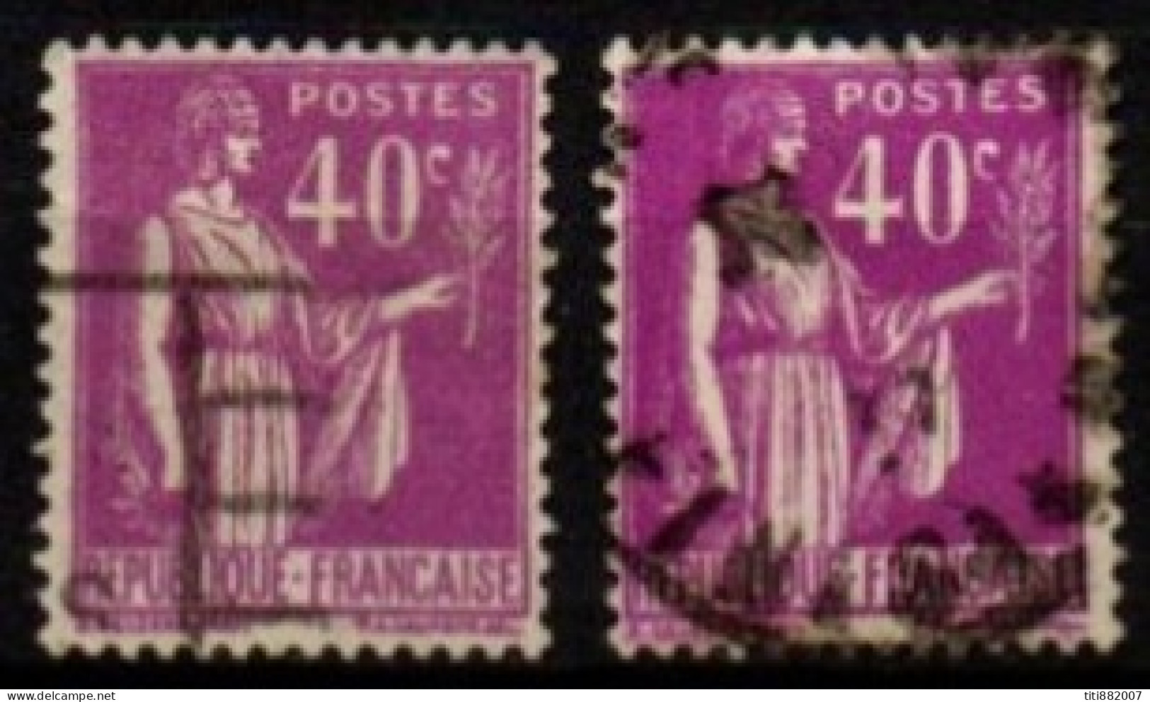 FRANCE    -   1932 .   Y&T N° 281 Oblitérés.   Nuances - 1932-39 Paix