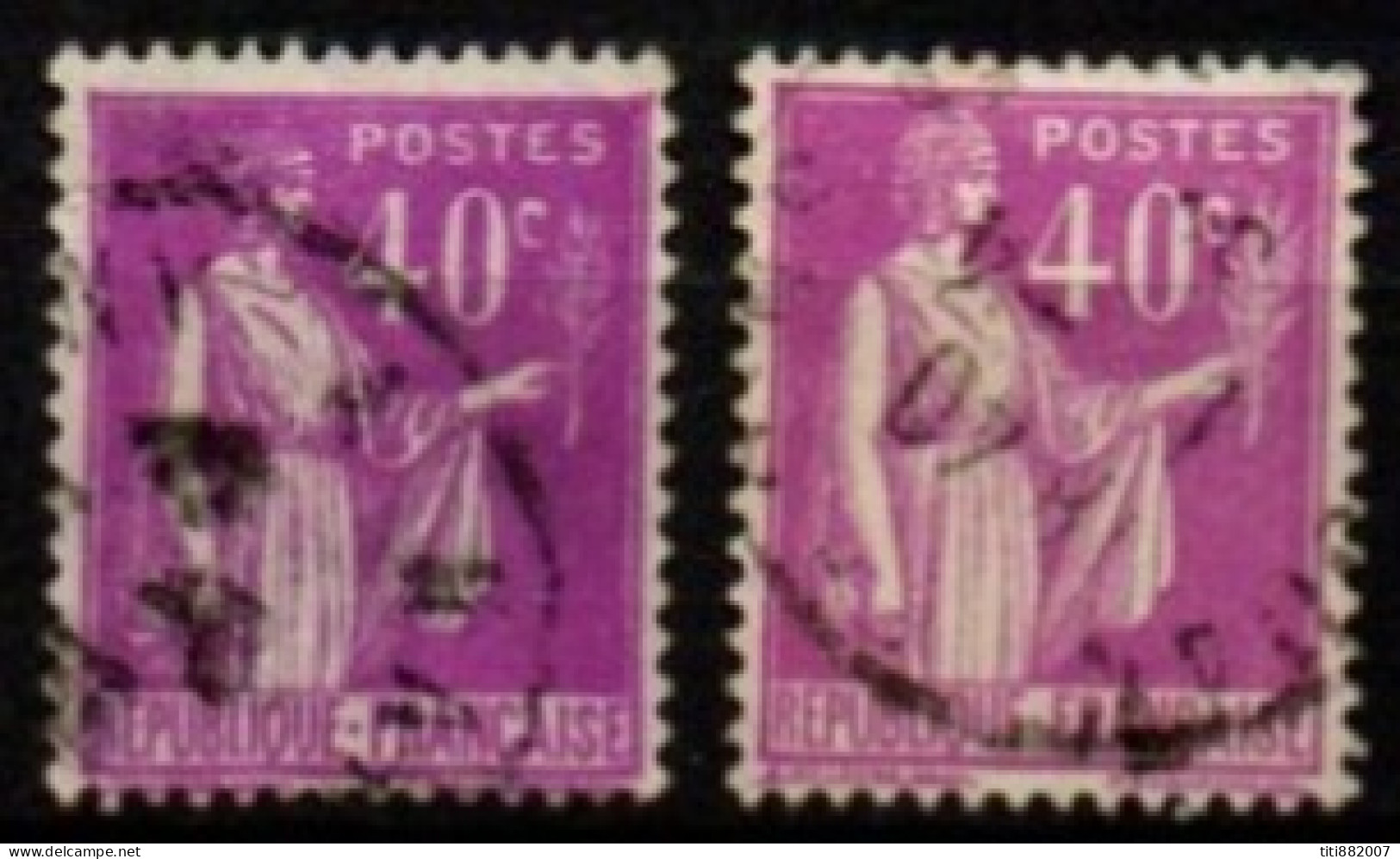 FRANCE    -   1932 .   Y&T N° 281 Oblitérés.   Nuances - 1932-39 Paz