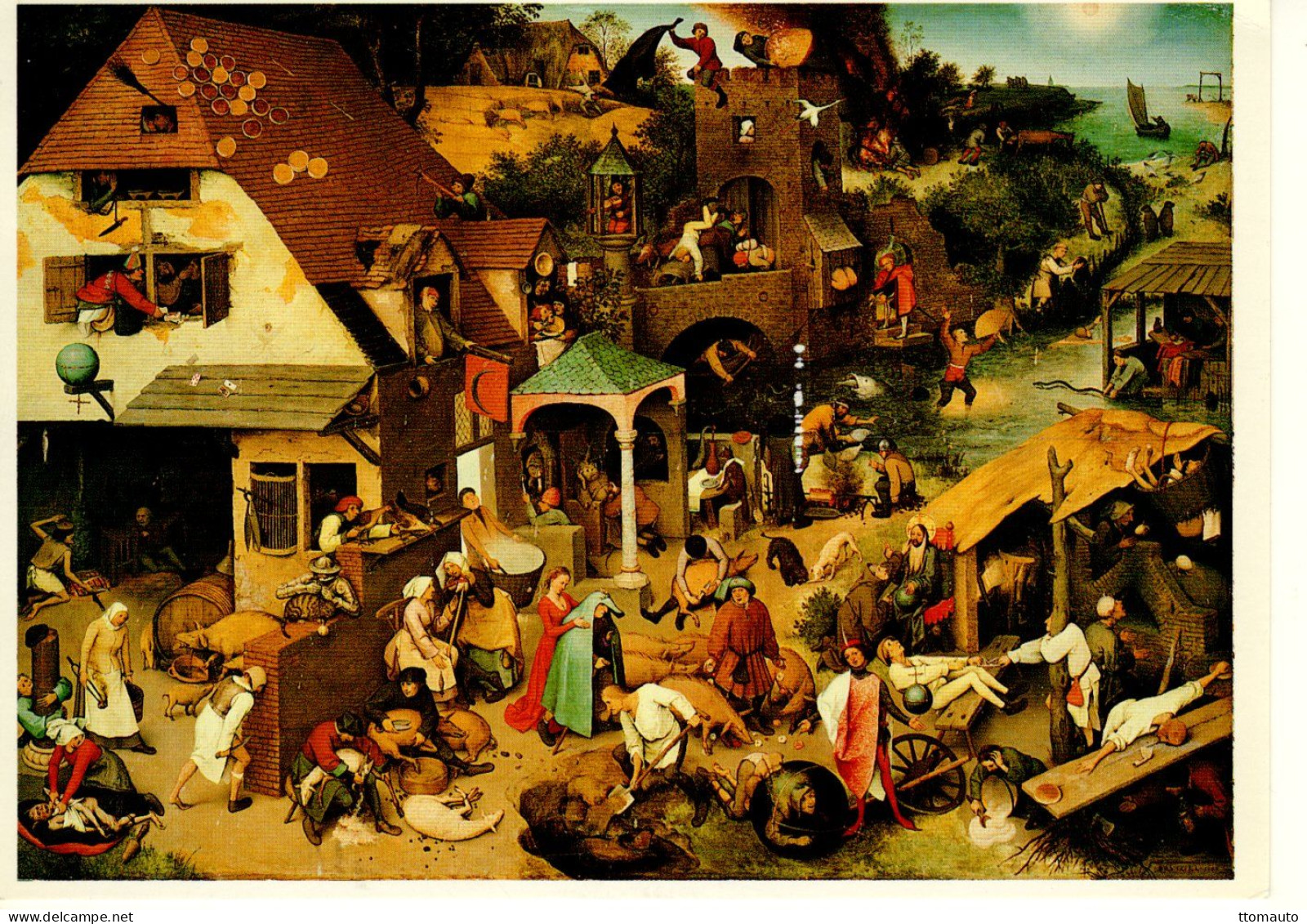 'Die Niederlandischen Sprichworter'' - Eichenhotz 1559 - Par Pieter Bruegel - Fine Art Painting CPM - Peintures & Tableaux