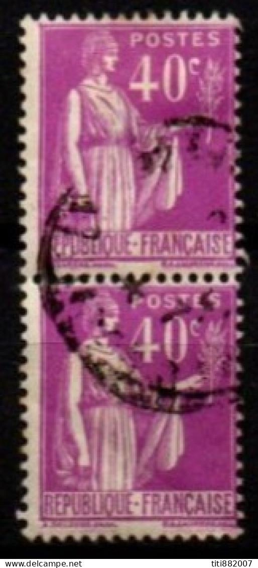 FRANCE    -   1932 .   Y&T N° 281 Oblitérés En Paire. - 1932-39 Paix