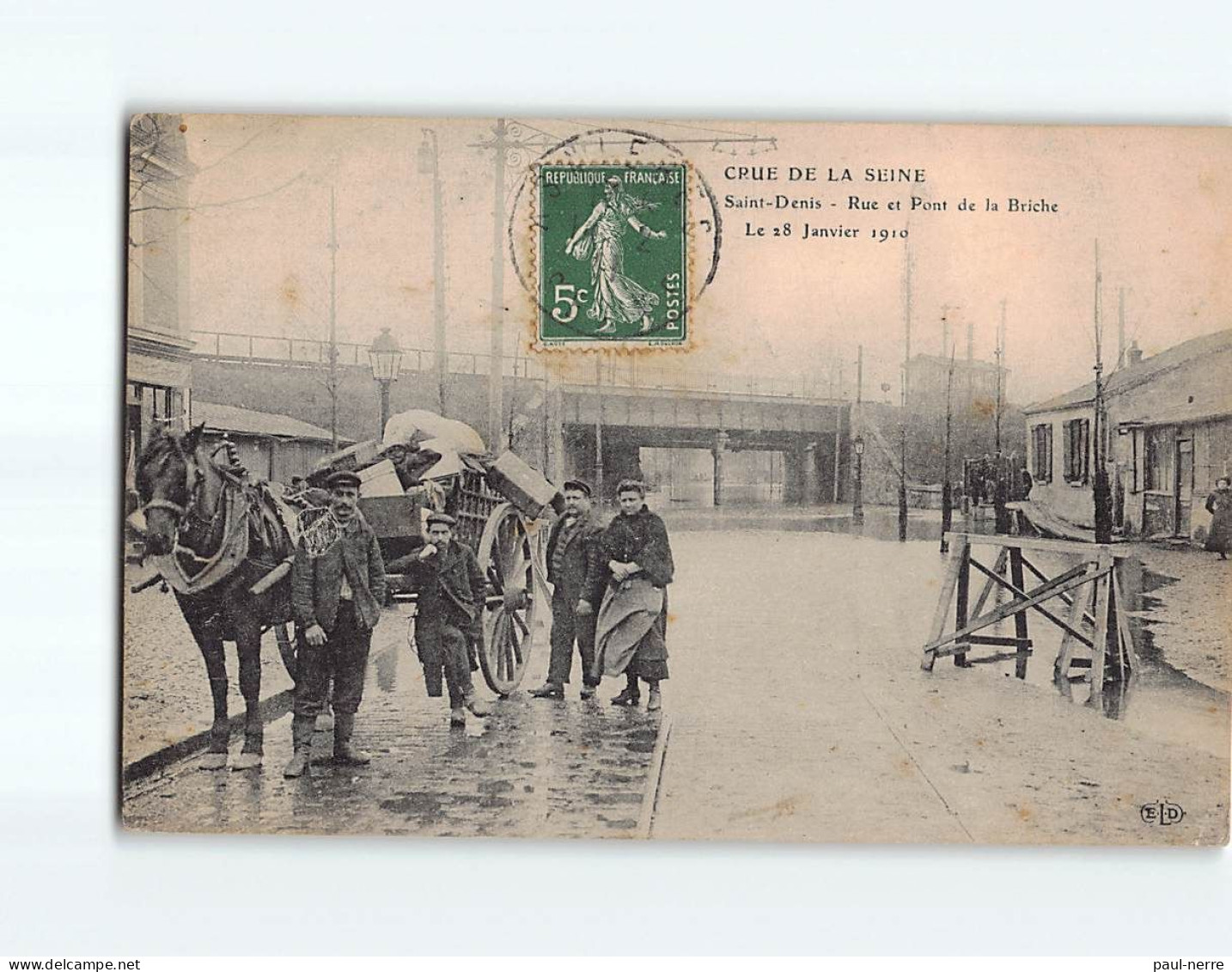 SAINT DENIS : Rue Et Pont De La Briche, 28 Janvier 1910 - état - Saint Denis
