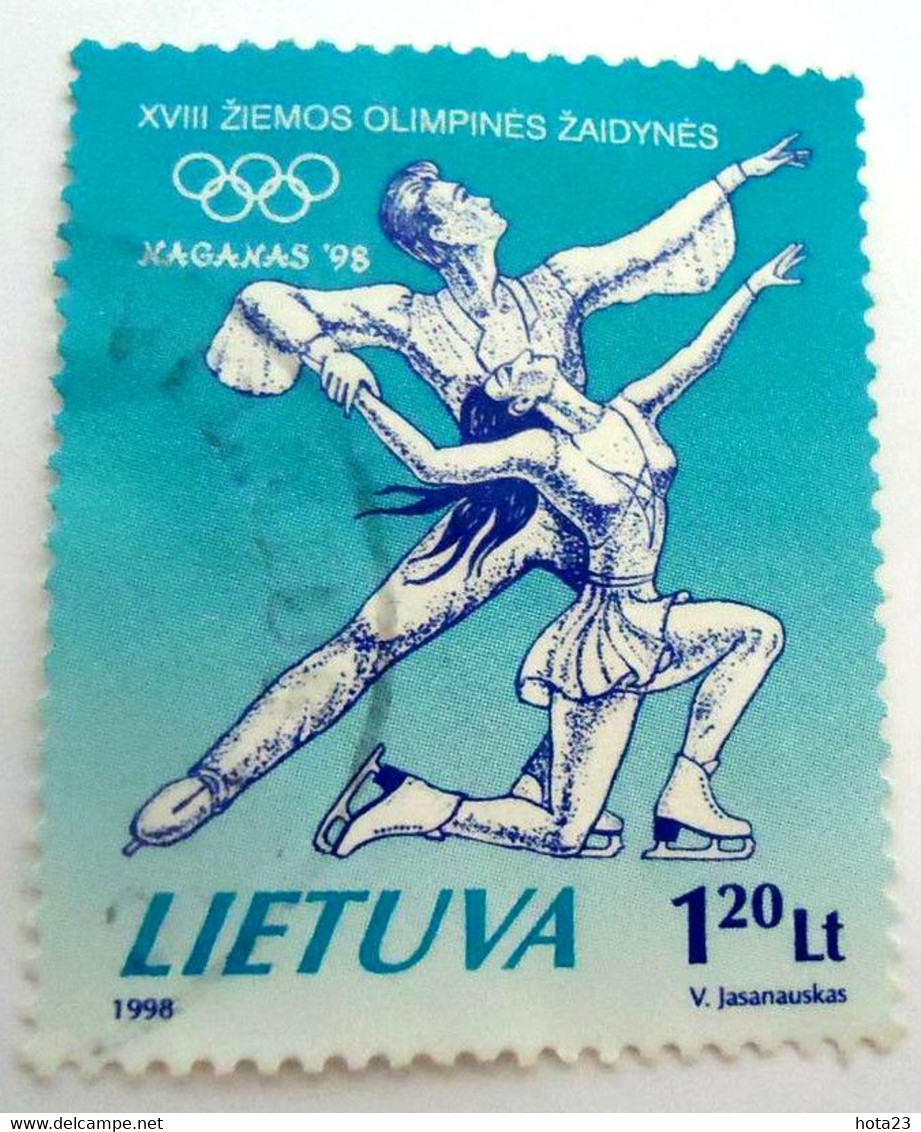 (!)  LITHUANIA , Lietuva 1998 NAGANO - Japan WINTER OLYMPIC GAMES Used (0) - Lituanie