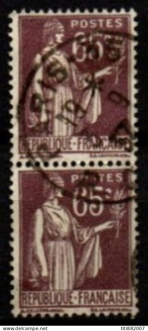 FRANCE    -   1932 .   Y&T N° 284 Oblitérés En Paire. - 1932-39 Paix