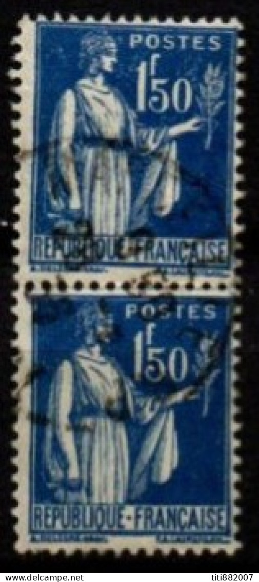 FRANCE    -   1932 .   Y&T N° 288 Oblitérés En Paire. - 1932-39 Peace