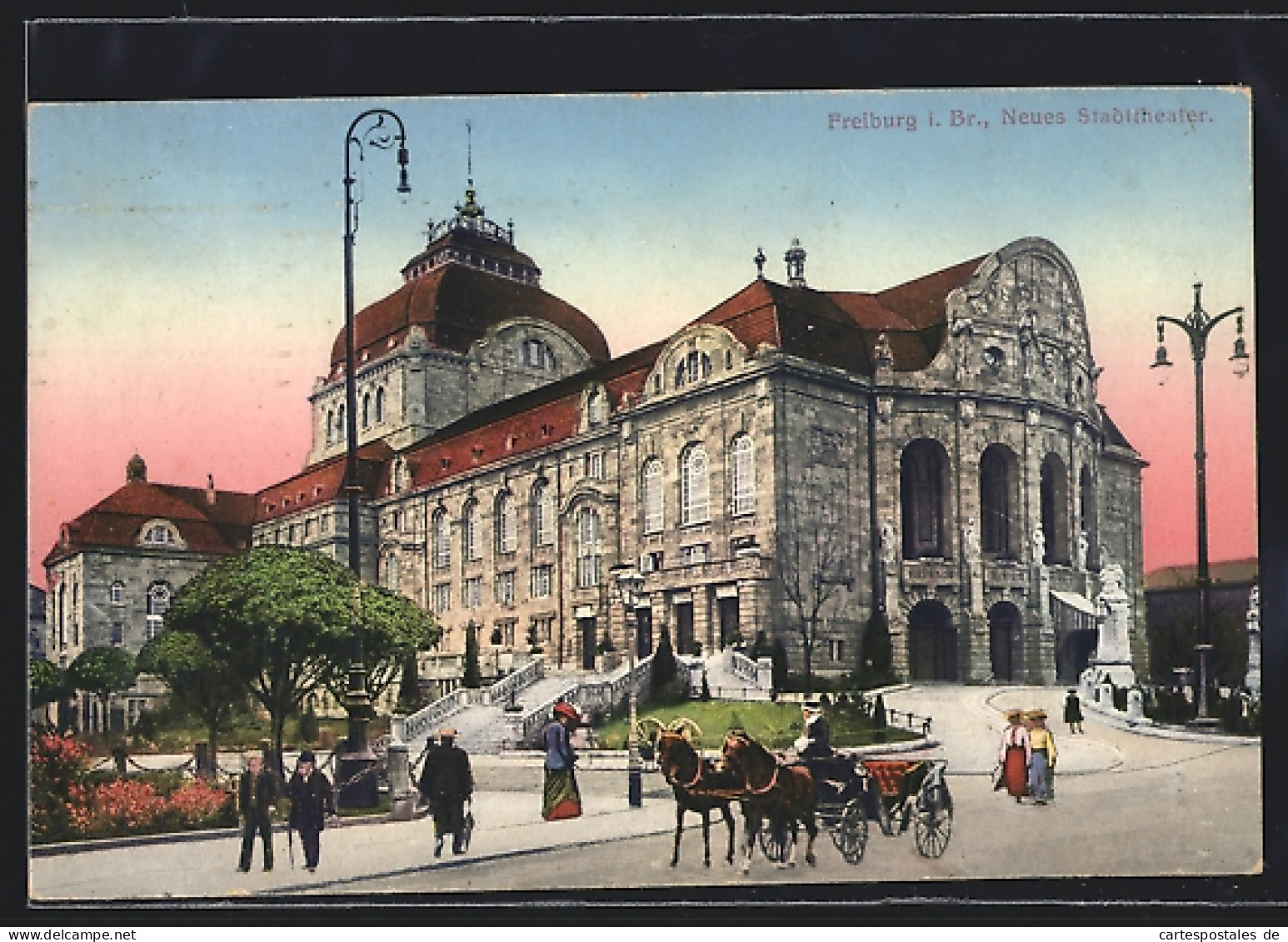 AK Freiburg I. Br., Neues Stadttheater Im Morgendlichen Licht  - Theater