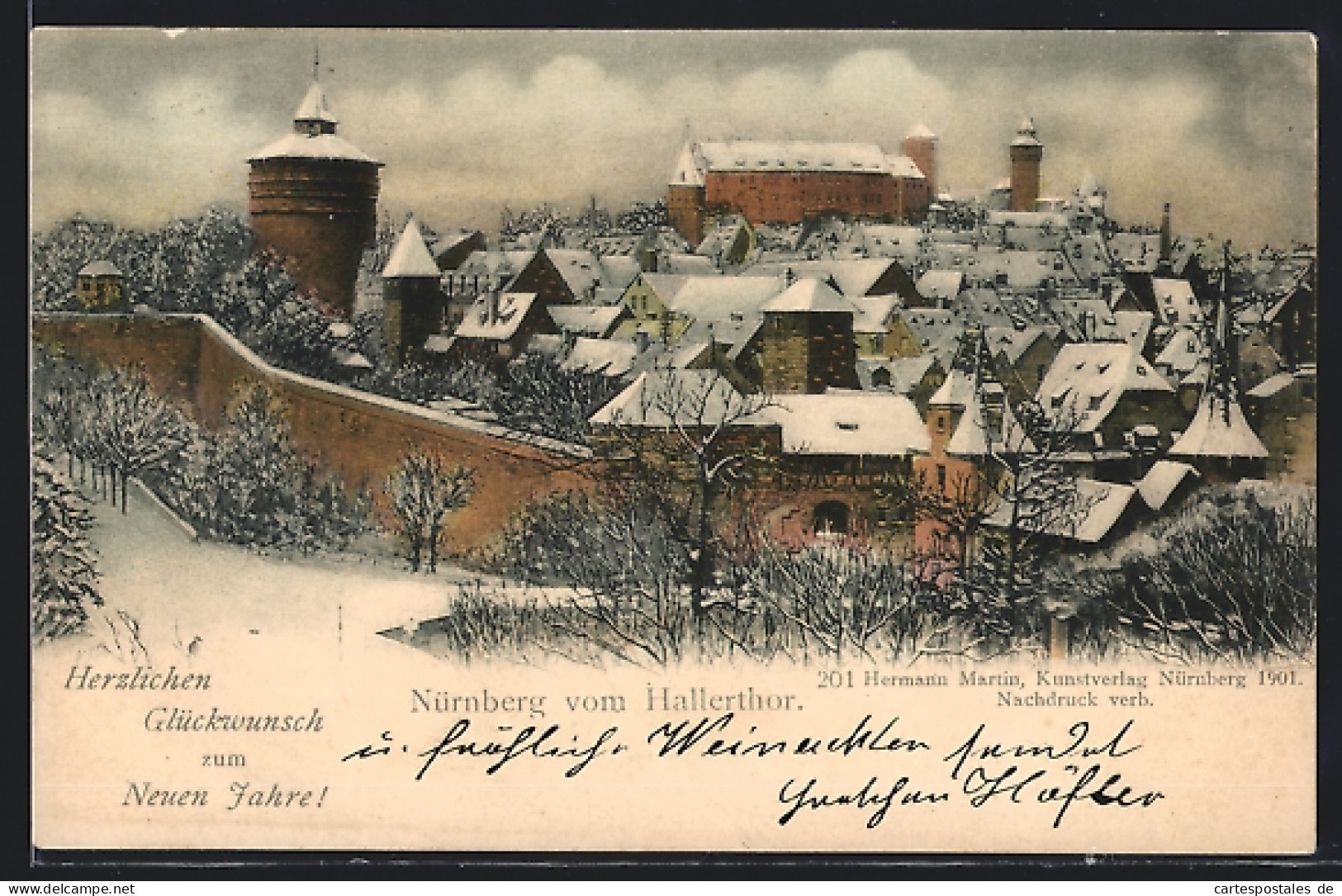 AK Nürnberg, Blick Vom Hallerthor Auf Die Schneebedeckte Ortschaft  - Nürnberg