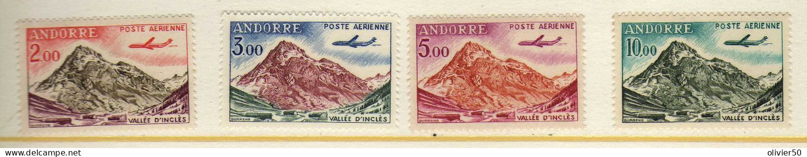 Andorre Francaise -  (1961-64) -  P A  Avion En Vol  Vallee D'Incles -  Neufs** - MNH - Poste Aérienne