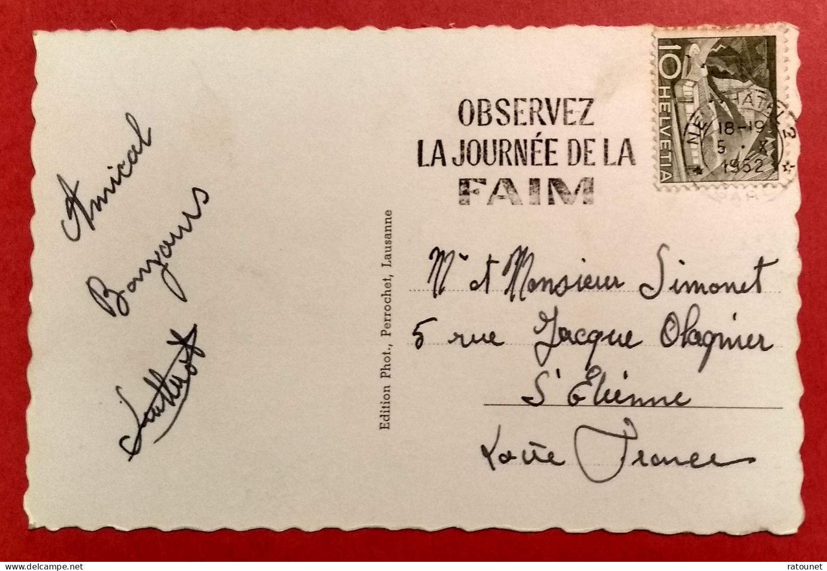 CH - SUISSE - NEUFCHATEL  - Flamme  JOURNEE DE LA FAIM * Sur CPSM 9431 / LAC - Postage Meters