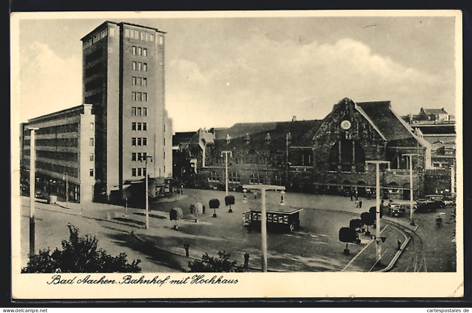 AK Bad Aachen, Bahnhof Mit Hochhaus  - Aachen