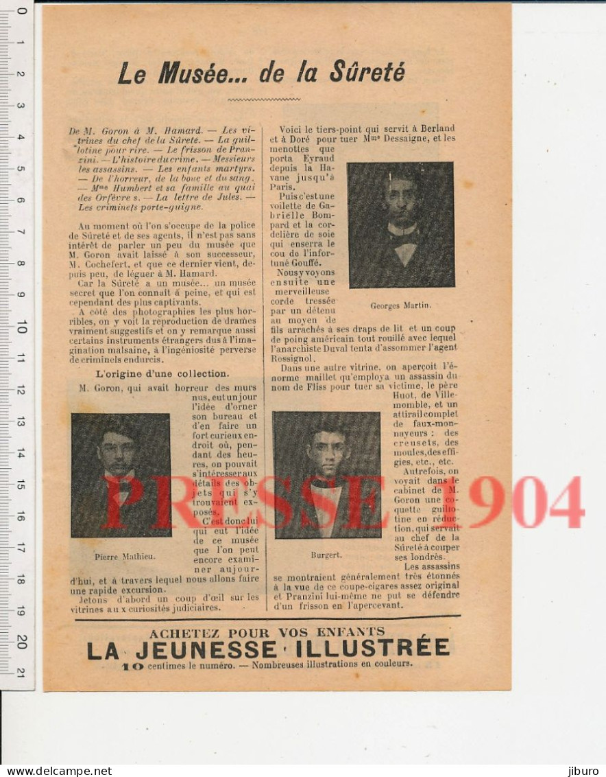 4 Vues 1904 (Thézan) Musée De La Sûreté Police Goron Cochefert Hamard Burgert Géomay Clara Bassing Crime Malle Sanglante - Ohne Zuordnung