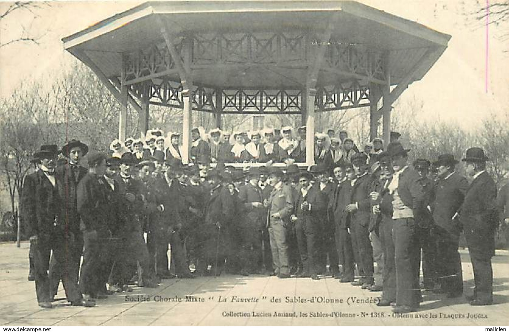 - Vendée -ref-F211- Sables D Olonne - Société Chorale Mixte " La Fauvette " - Kiosque à Musique - Edit. Amiaud N° 1318 - - Sables D'Olonne